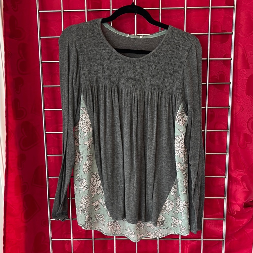 Silver and Gray Embellished Asymmetrical Tunic